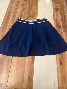 Peter Millar Navy Circle Skirt with Striped Waistband